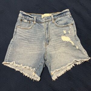 Abercrombie & Fitch Blue Jean Shorts Distressed Frayed
